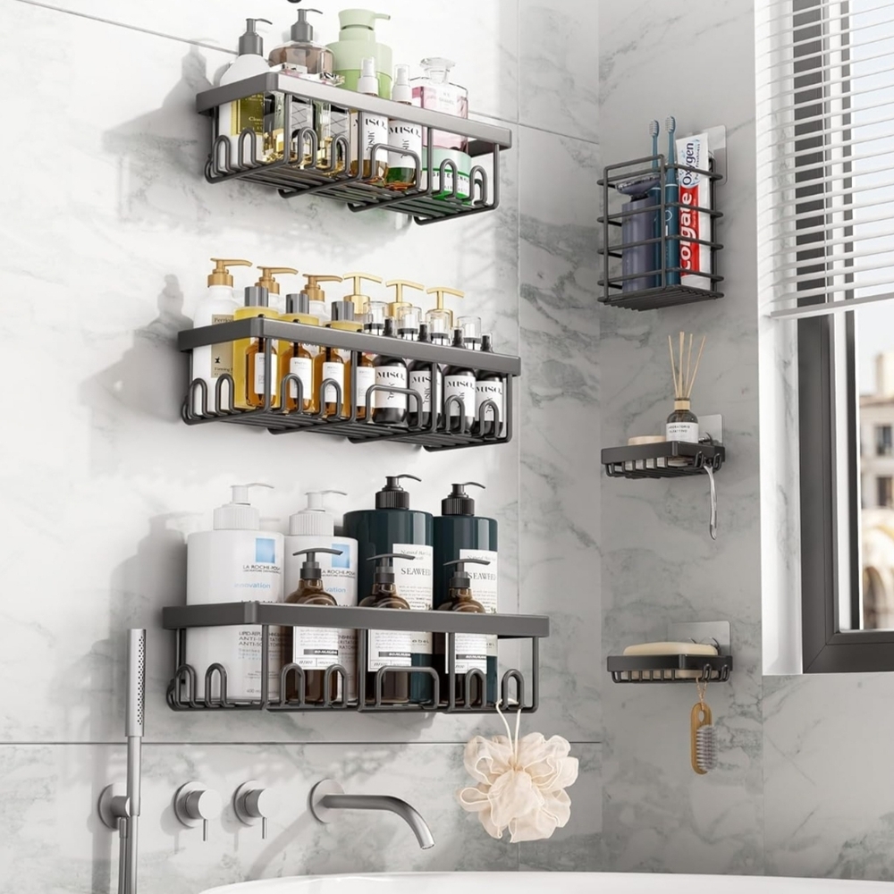 Shower Caddy 6 pack Adhesive Shower Organizer Bathroom Storage Home decor